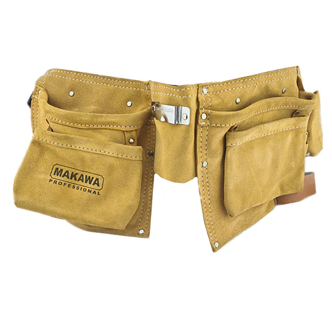 Coleto Carpintero Portaherramienta Doble Cuero Mk-et02