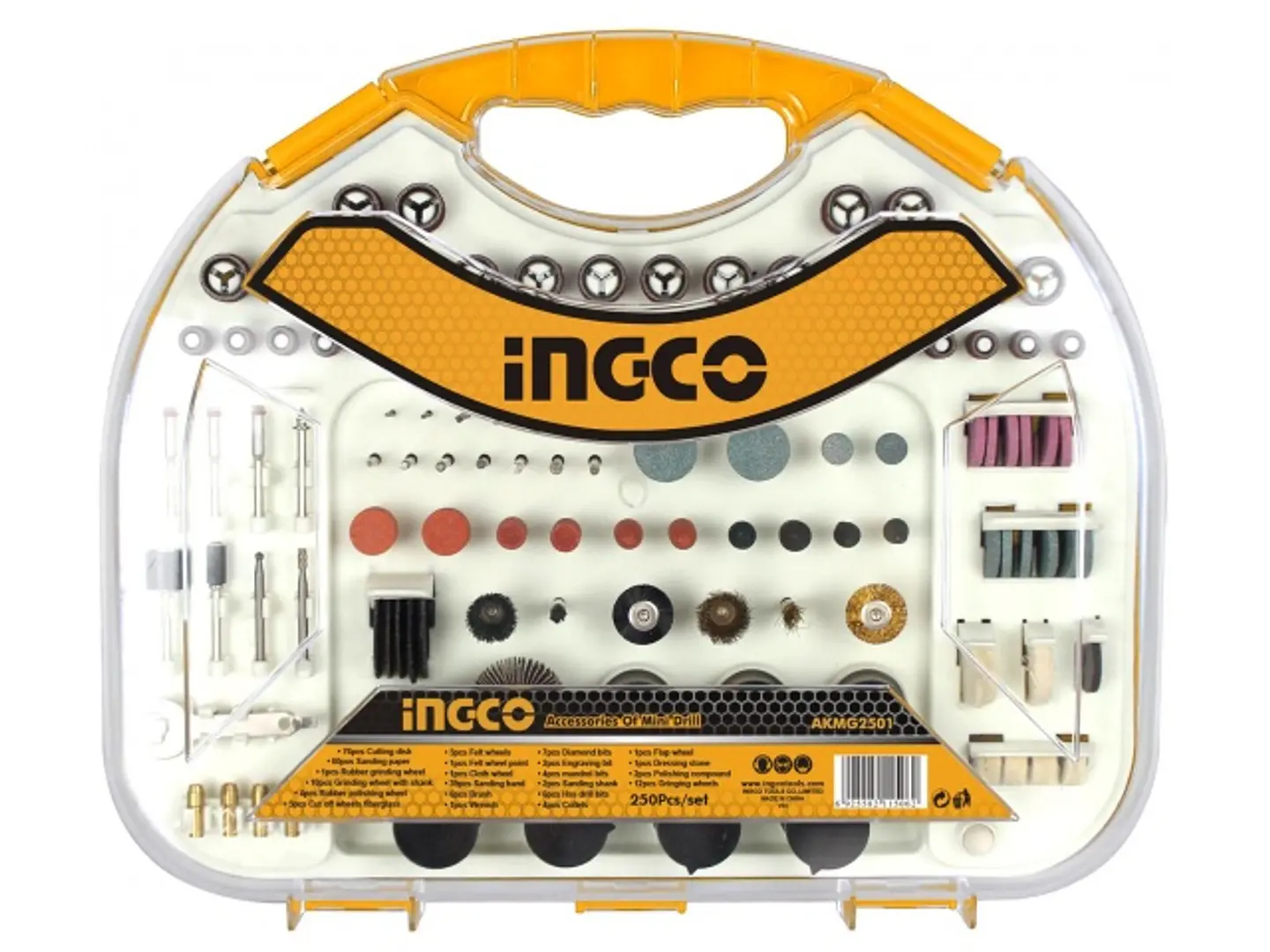 Kit Set Jgo De Acc. Para Minitorno Tipo Dremel 250pcs Ingco 1