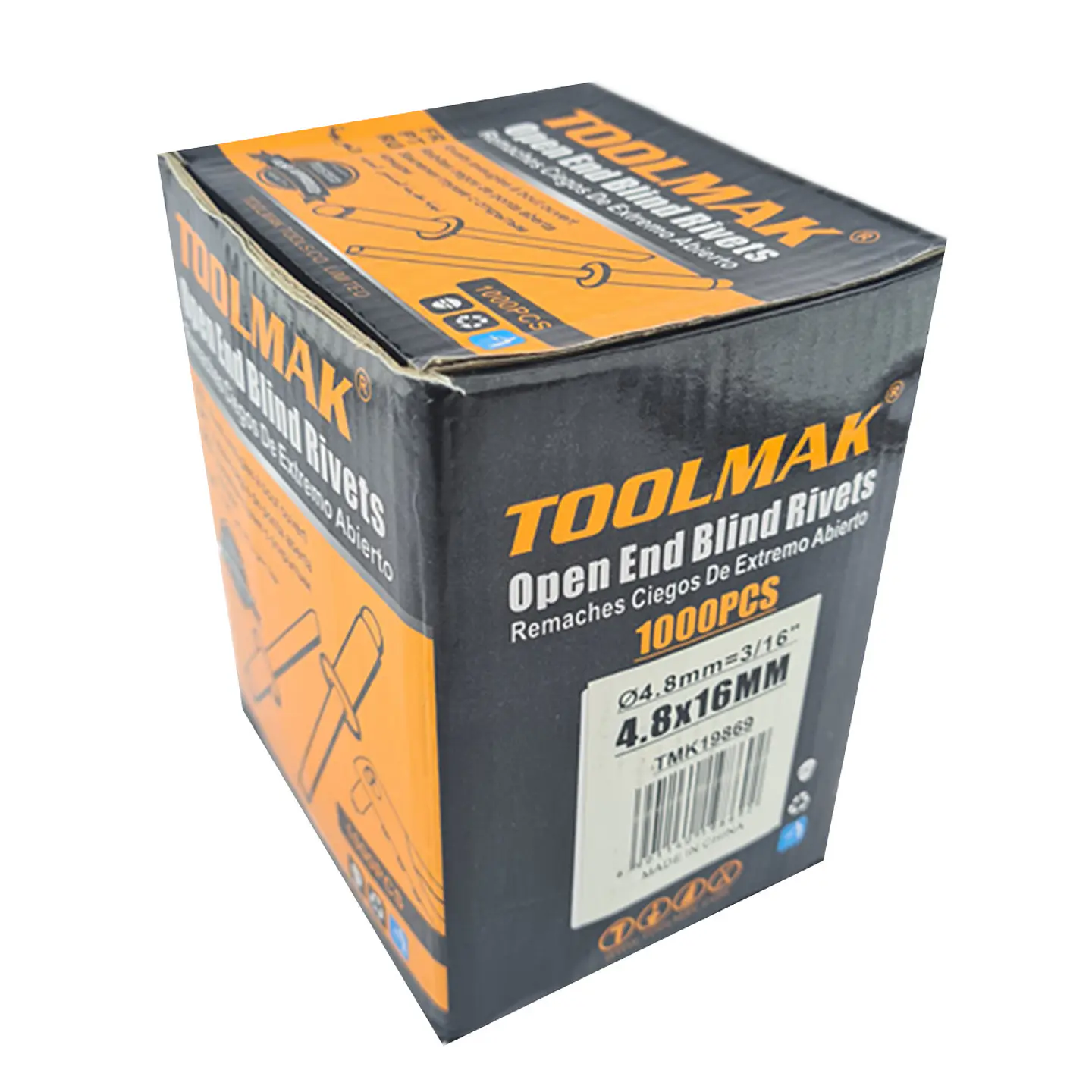 Remaches Ciegos De 4.8 X 16mm 1000 Unidades Toolmak Tmk19869 3