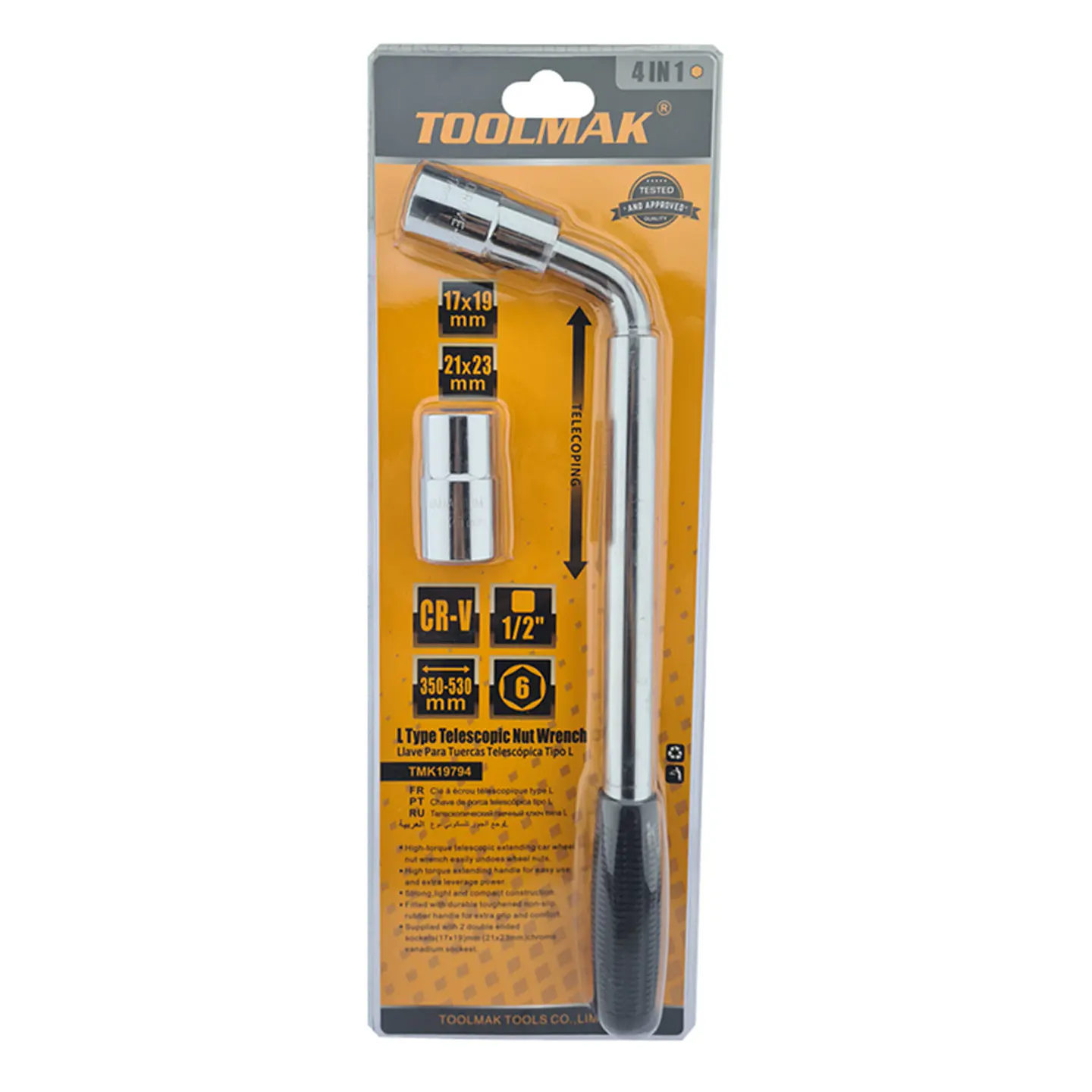 Llave De Rueda Con Barrote Llantas Universal 17-19 21-23 Mm 3