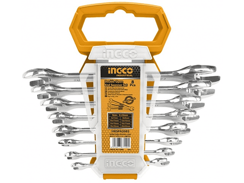 Juego De Llaves Doble Punta 6-22mm 8 Piezas Ingco Hkspa2088