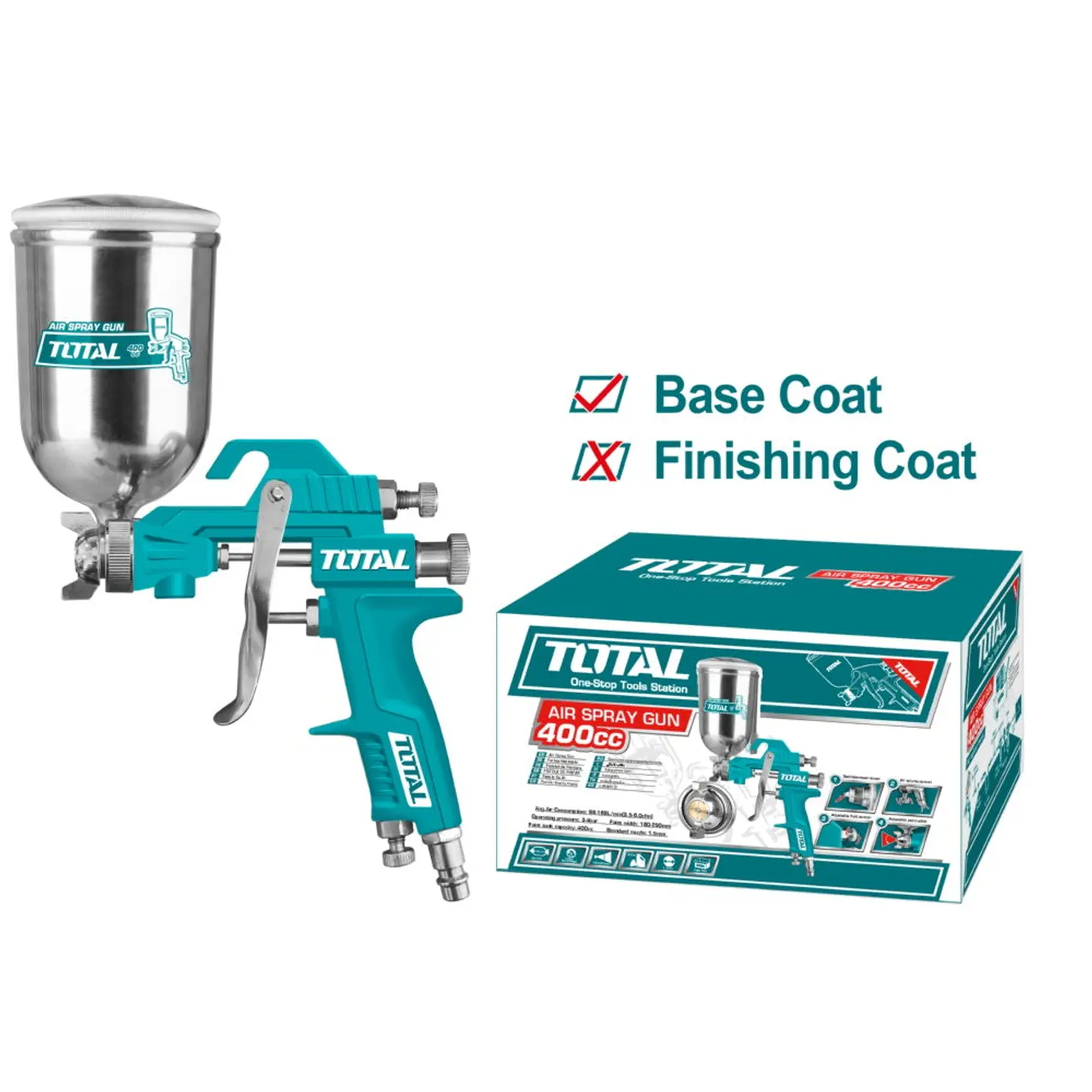 Pistola De Pintura 400cc De Aire 1.5mm Total Tat10402 1
