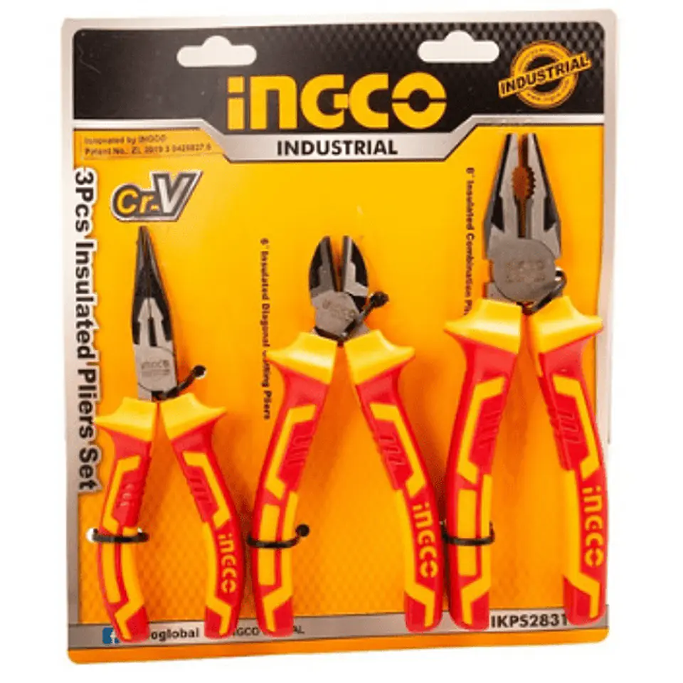 Kit Set Juego De Alicates Aislados 3 Piezas Ingco Hikps28318 2