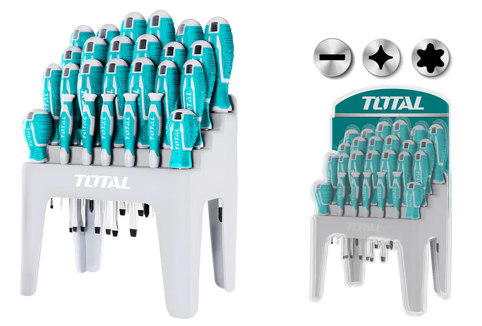 Kit Set Juego Destornilladores 26 Piezas Total Tht250626 2