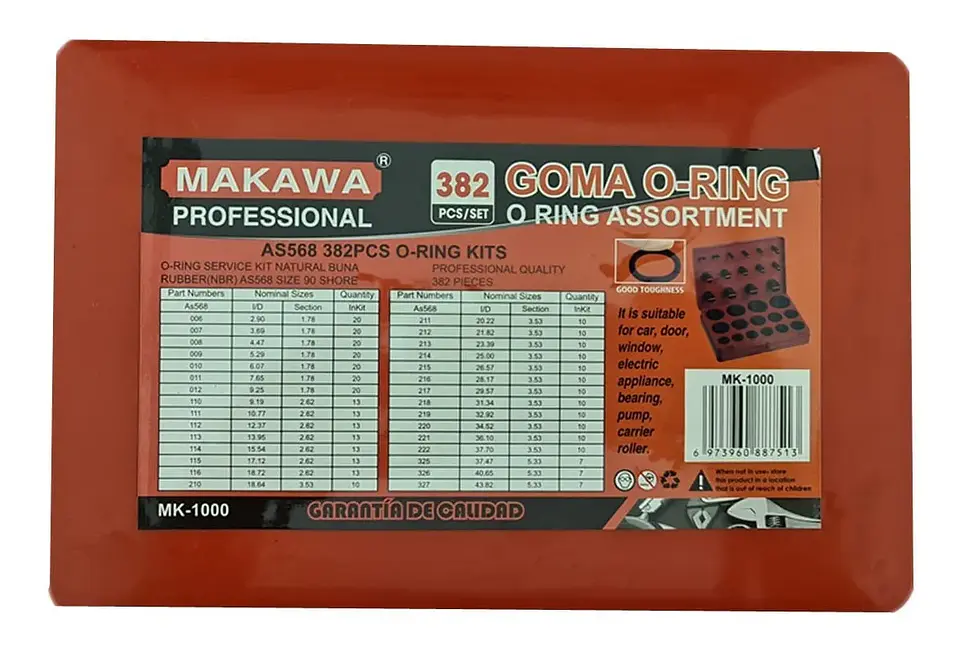 Juego Orrines O-ring Universales 382 Pcs Milimetro Makawa 2