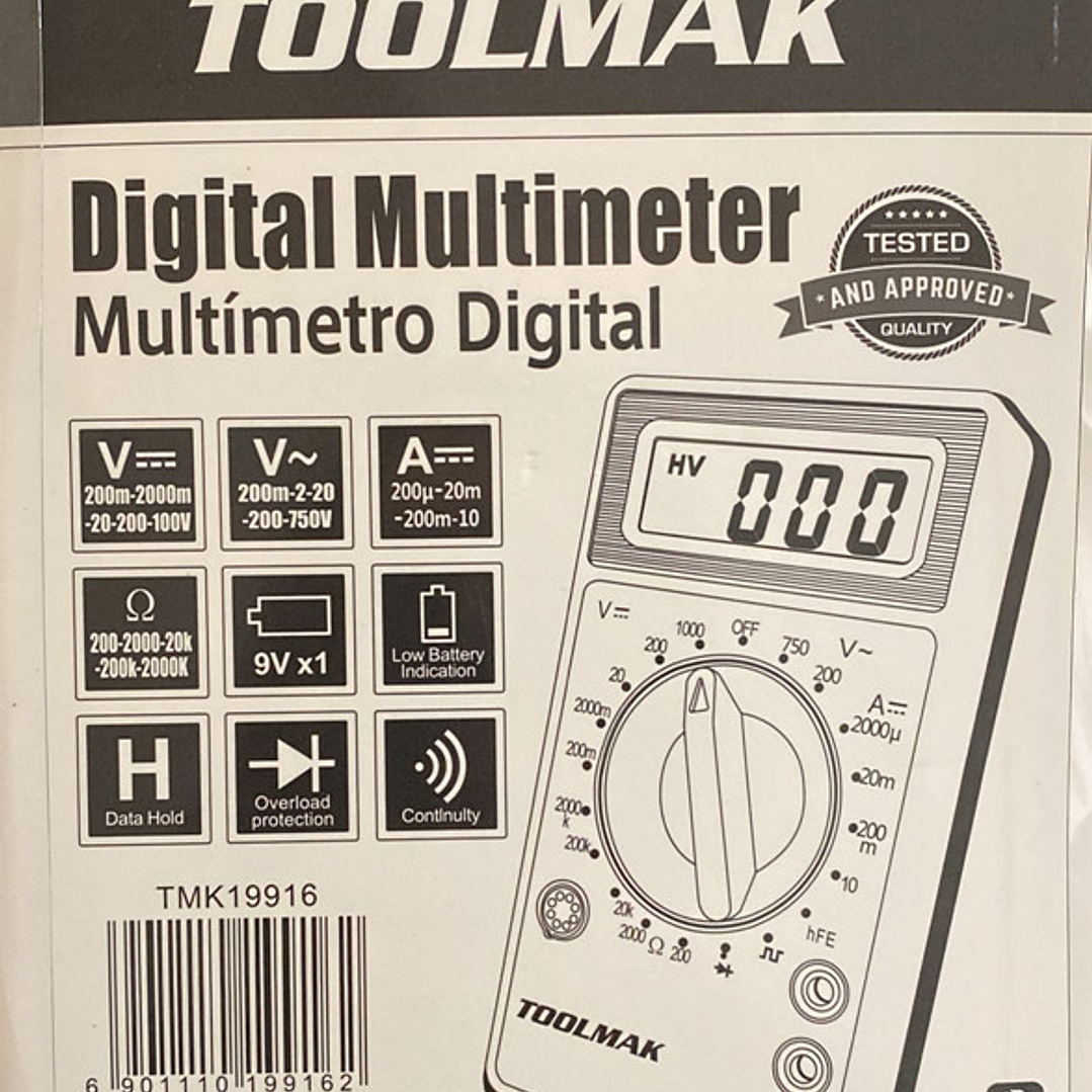 Multimetro Multitester Digital Toolmak Tmk19916 2