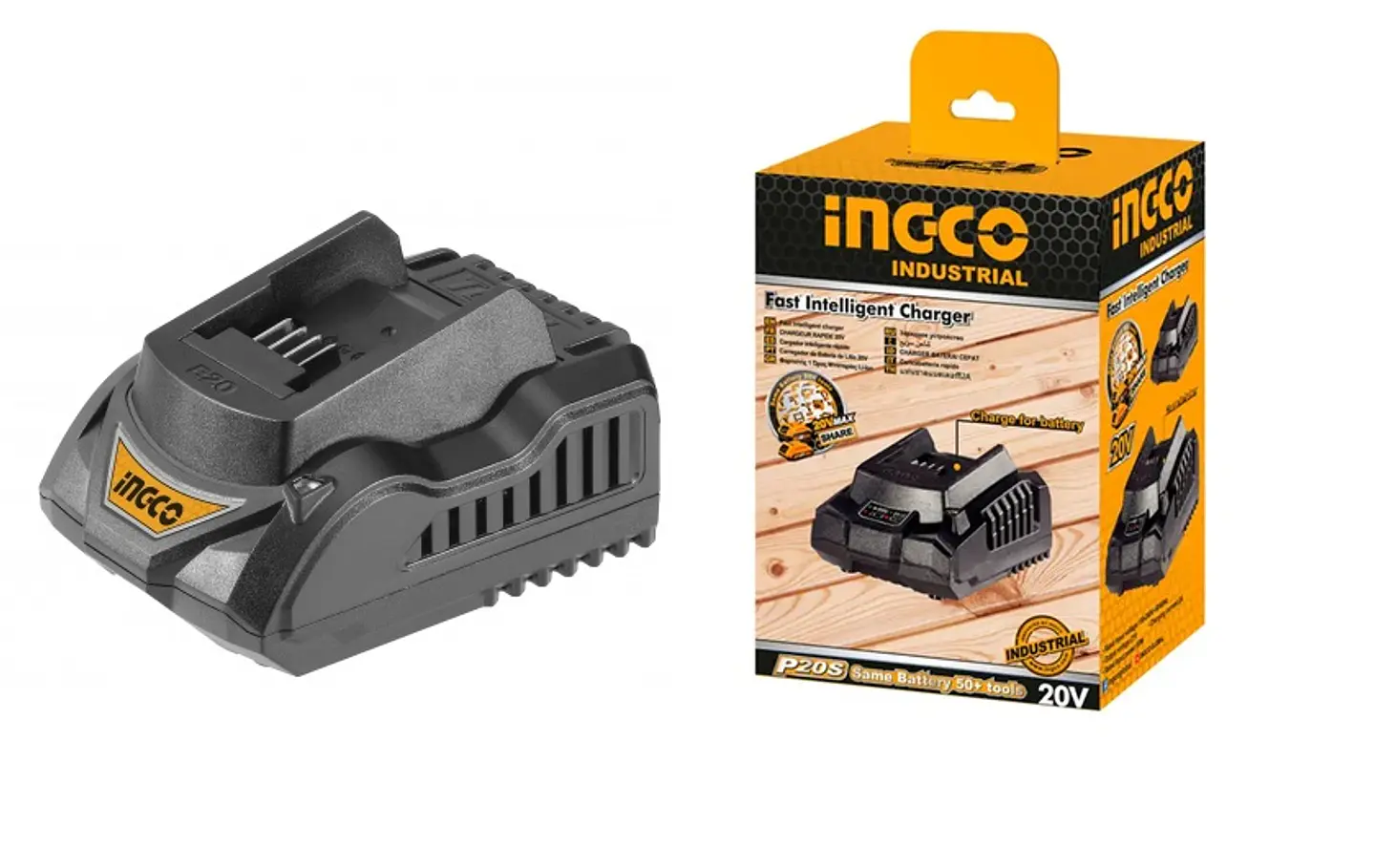 Cargador Rápido De Batería Inteligente 20v 2.0ah Ingco 1