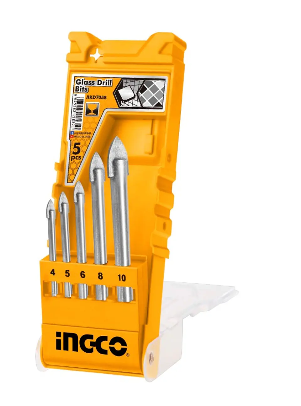 Set Brocas Punta Flecha Cerámica Vidrio 5 Pcs Ingco Akd7058 1