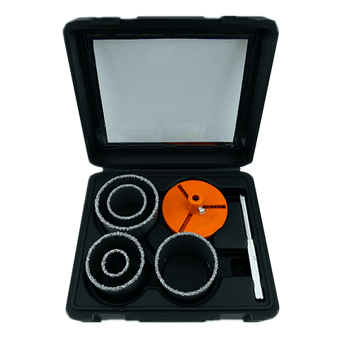 Kit Set Juego Broca Sierra Copa Diamantada 7 Piezas Makawa