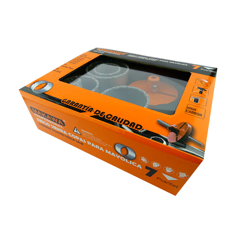 Kit Set Juego Broca Sierra Copa Diamantada 7 Piezas Makawa 3