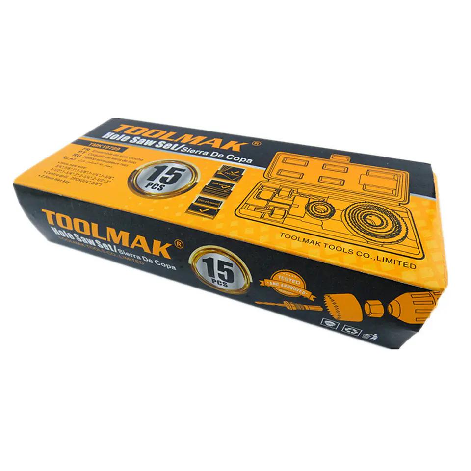 Juego Hoja Broca Sierra Copa Para Madera 15 Piezas Toolmak 3