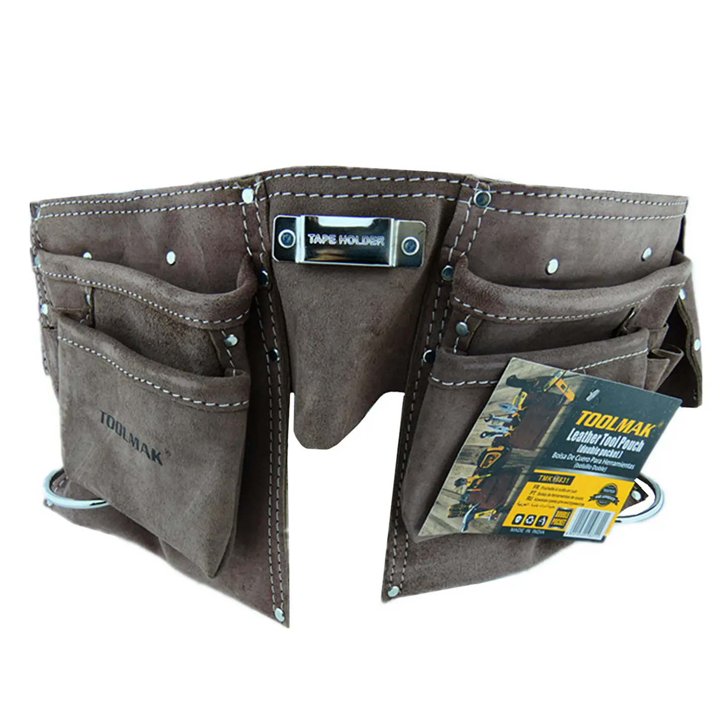 Coleto Carpintero De Cuero Doble Porta Herramienta Tmk19831 1