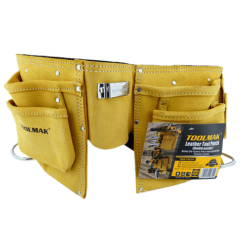 Coleto Carpintero De Cuero Doble Porta Herramienta Tmk19830