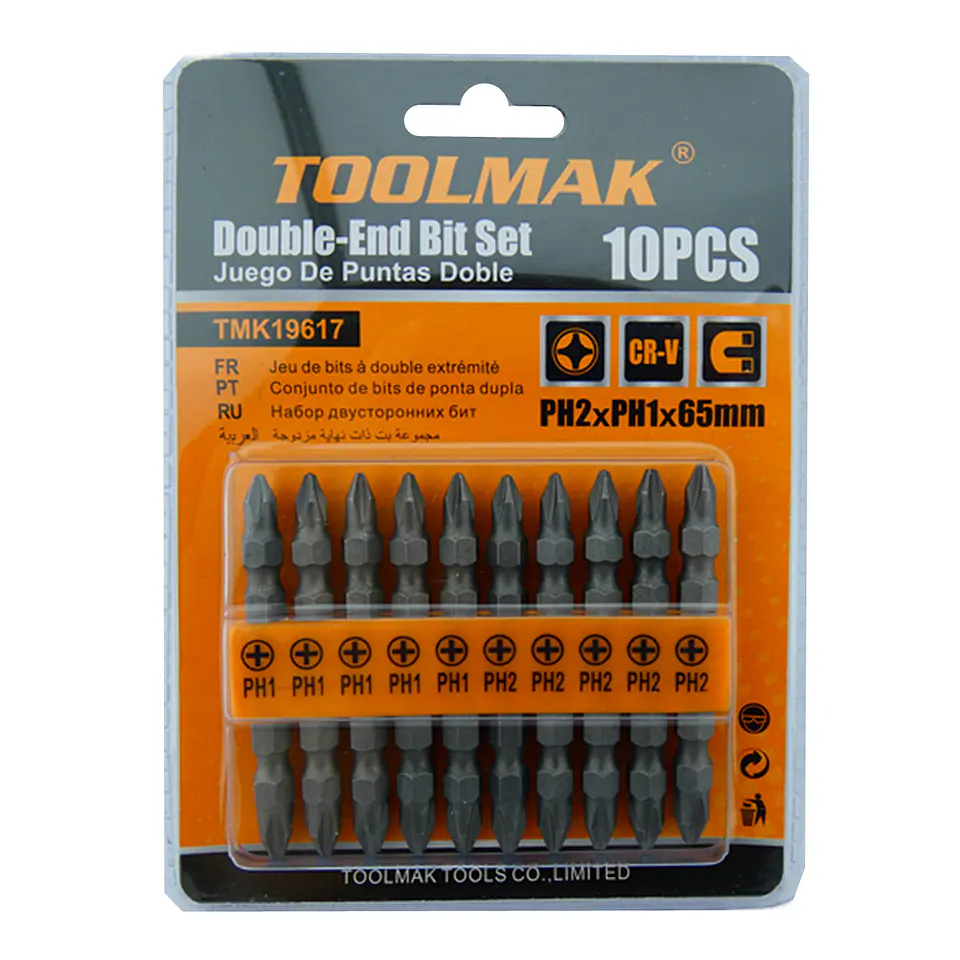 Kit Juego Puntas Phillips Ph2 Ph1 Doble 10 Pcs Tmk19617 1