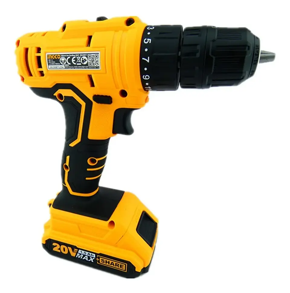 Taladro Atornillador Inalambrico 20v 10mm + Bat+ Carg Ingco 2