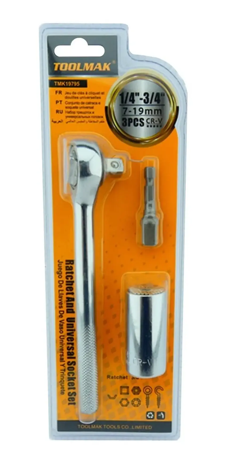 Dado Universal 7 - 19mm Chicharra Adaptador Taladro 3pcs Tmk 1