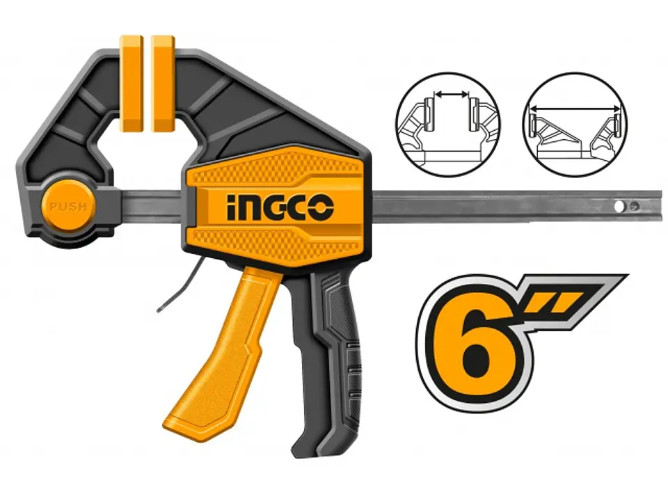 Pack 2 Prensa Rapida Madera Carpintero 6 Pulgadas Ingco 2