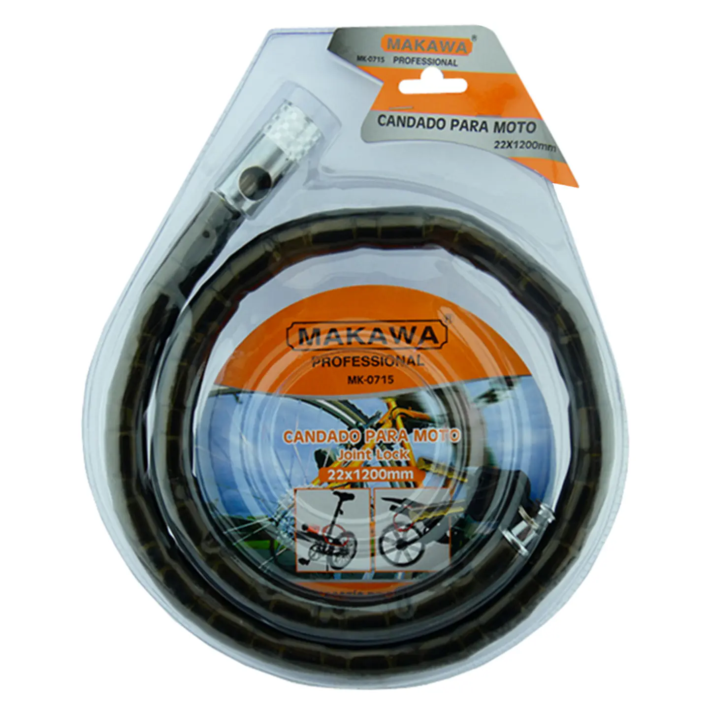 Candado Cadena Para Motos Bicicleta 22x1200mm Makawa 1