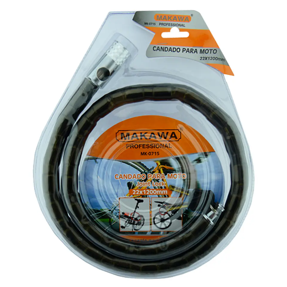 Candado Cadena Para Motos Bicicleta 22x1200mm Makawa 1