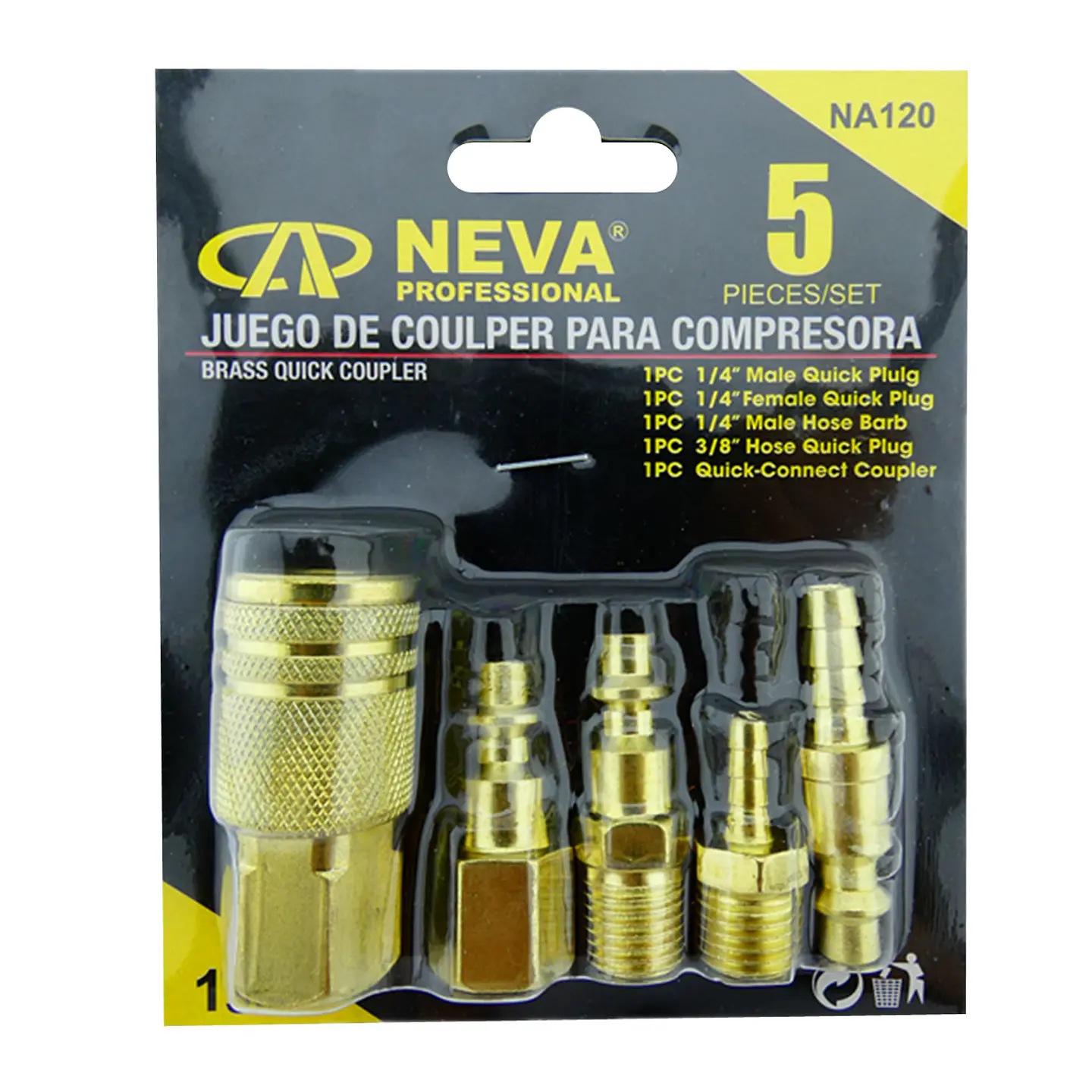 Kit Jgo Accesorio Acoples Rapido P/ Compresor 5pcs Na120 1