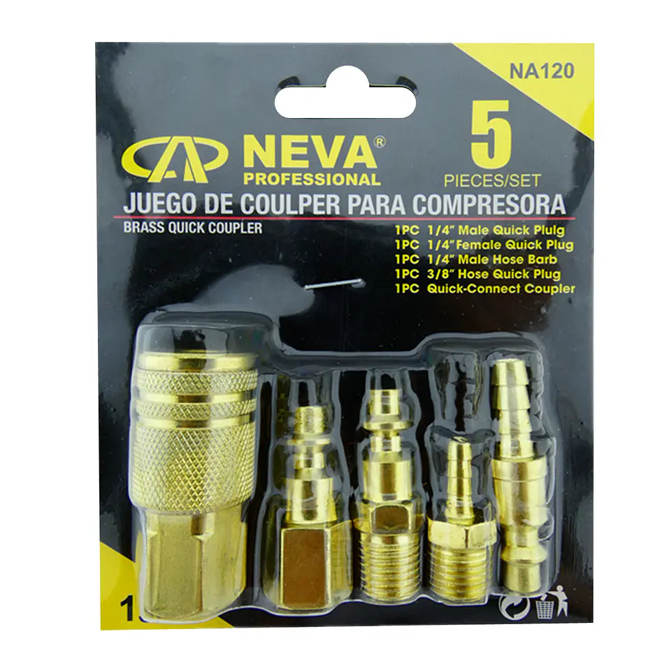 Kit Jgo Accesorio Acoples Rapido P/ Compresor 5pcs Na120 1