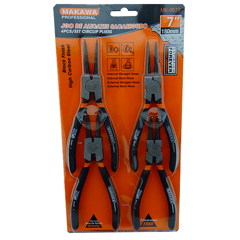 Set Juego Kit De Alicates Sacaseguros 7 Pulgadas Mk-0577
