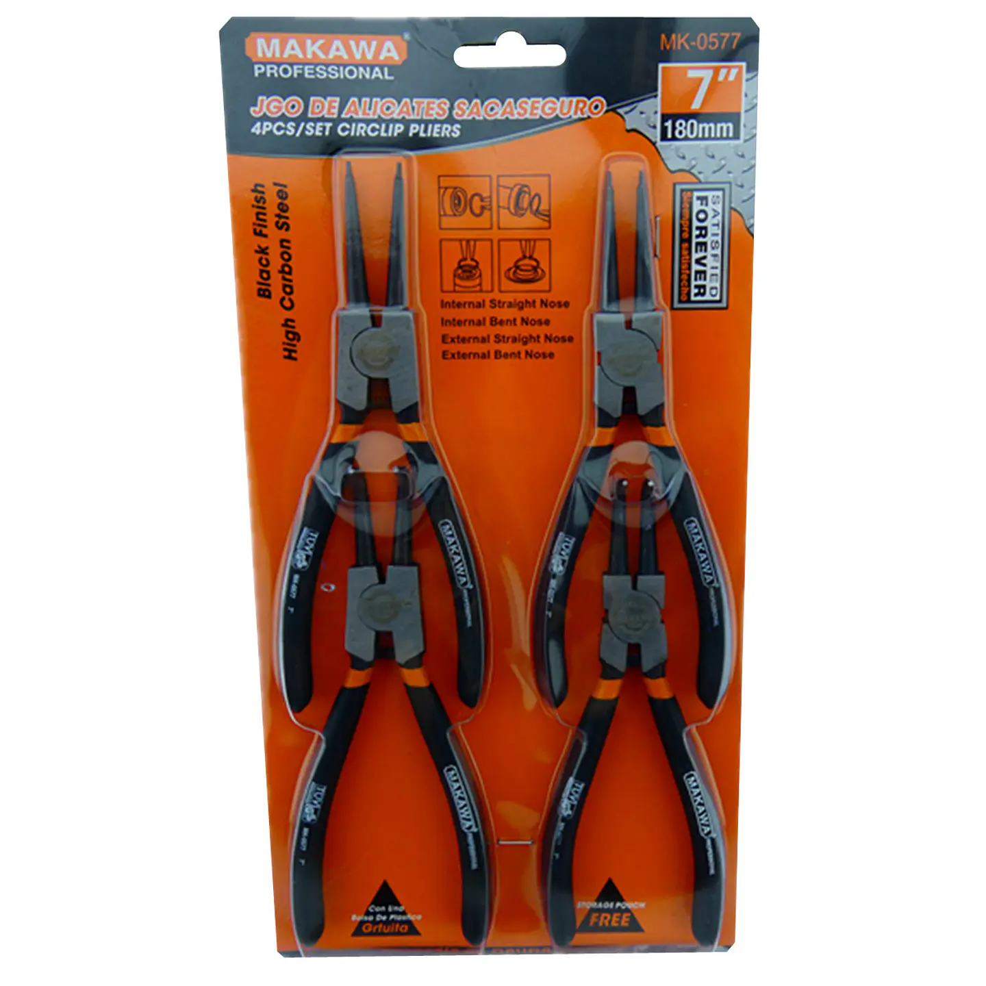 Set Juego Kit De Alicates Sacaseguros 7 Pulgadas Mk-0577 1