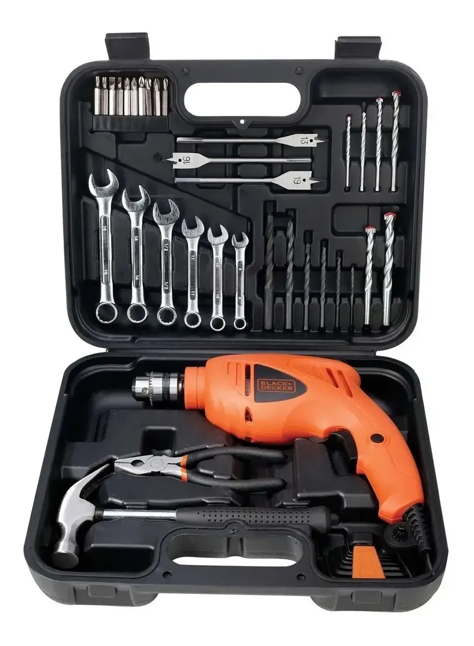 Kit Taladro Percutor 550w + Herramientas Brocas Black+decker 1