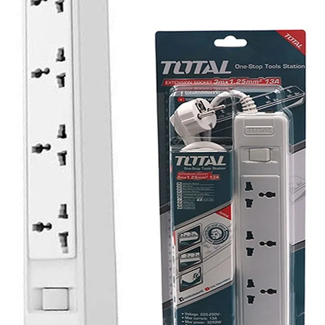 Alargador Zapatilla Electrica 4 Posiciones 3 Mts Thes23042v 1