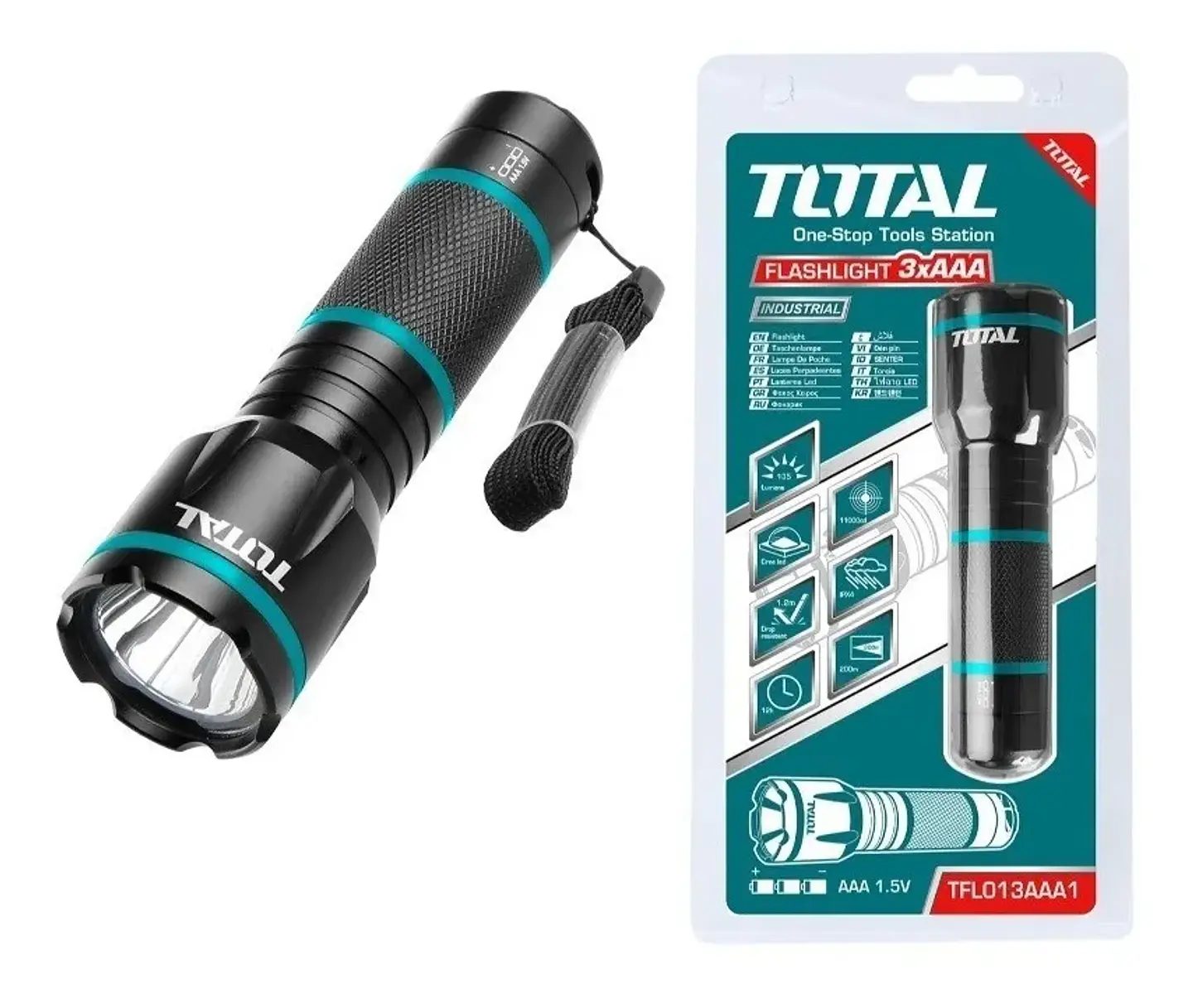 Linterna De Mano Tactica Led Total Tfl013aaa1 1