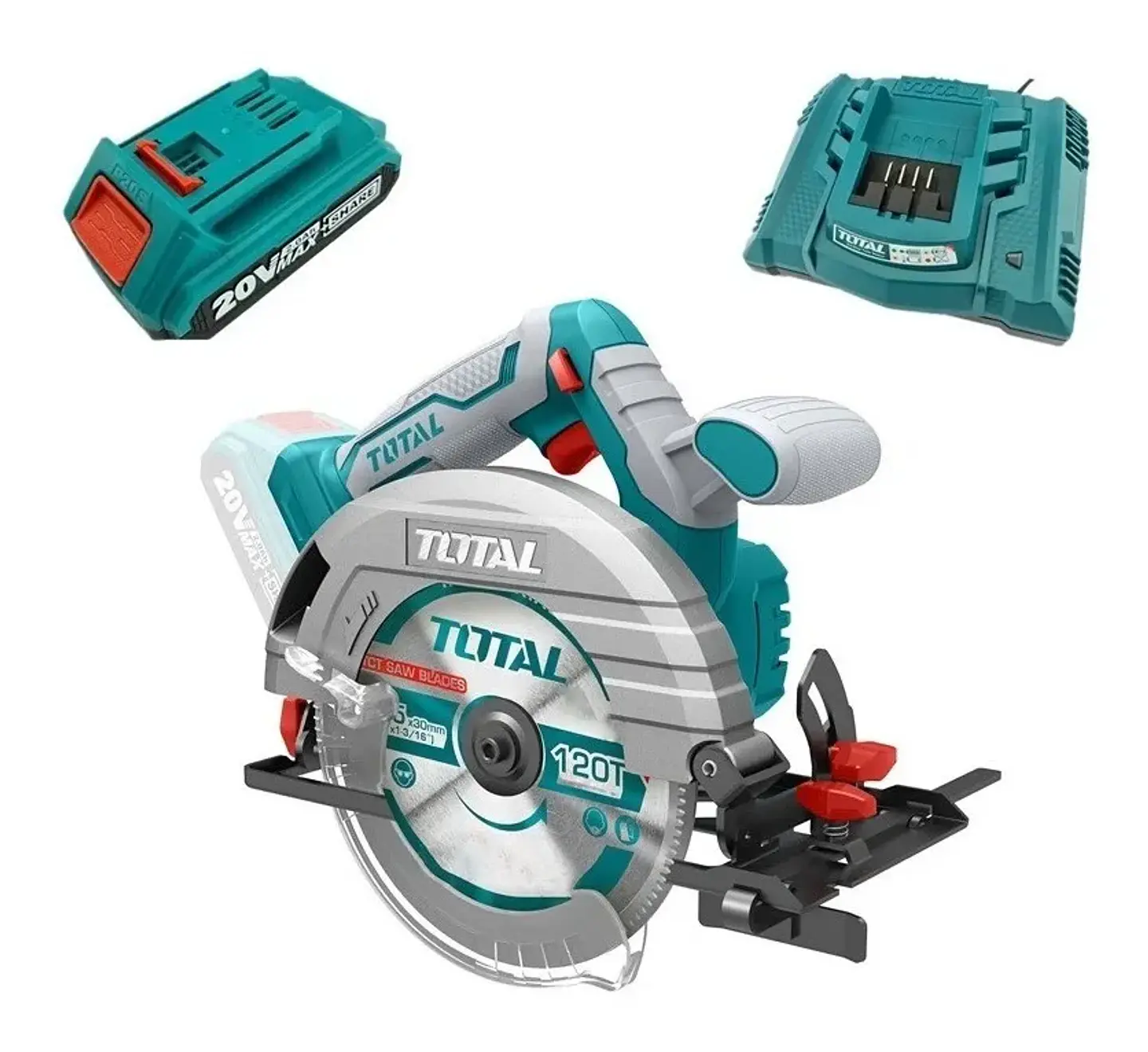 Sierra Circular Inalámbrica 20v + Bat + Carg Total Tsli1651 1