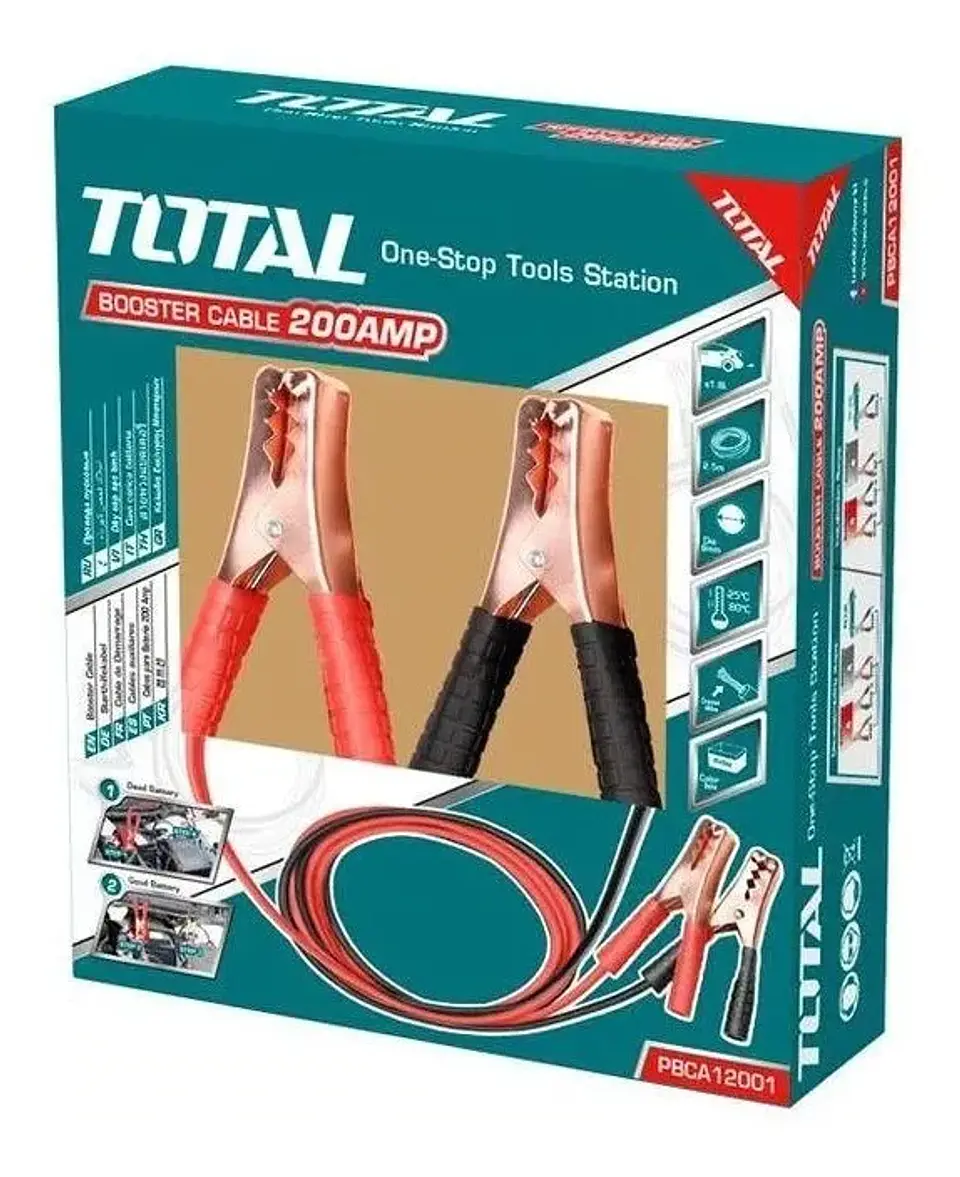 Cable Puente De Bateria 200 Amp Roba Corriente Auto Total 1