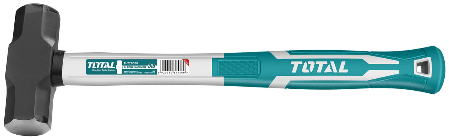 Combo Martillo Mazo 3 Lbs Mango Fibra De Vidrio Tht79036 1