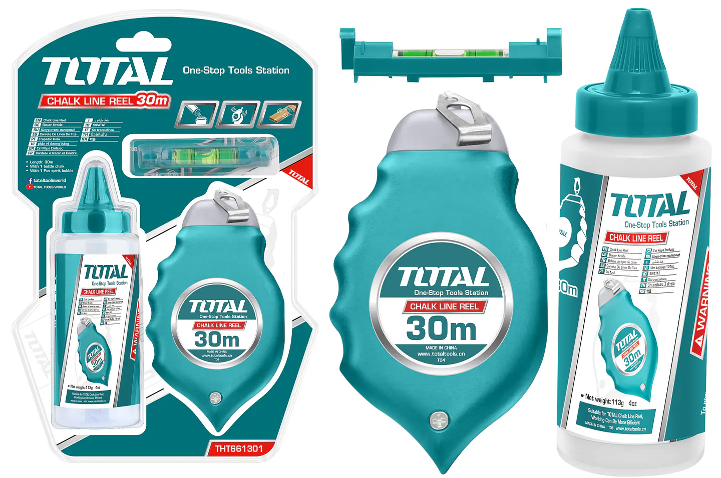 Kit Set Juego Tizalineas 4 Oz Nivel Tiralineas 3 Pcs Total 1