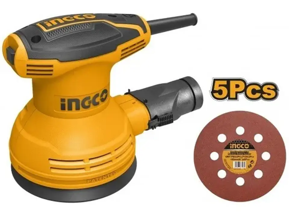 Lijadora Roto Orbital 320w 125mm + 5 Lijas Ingco Rs3208 2