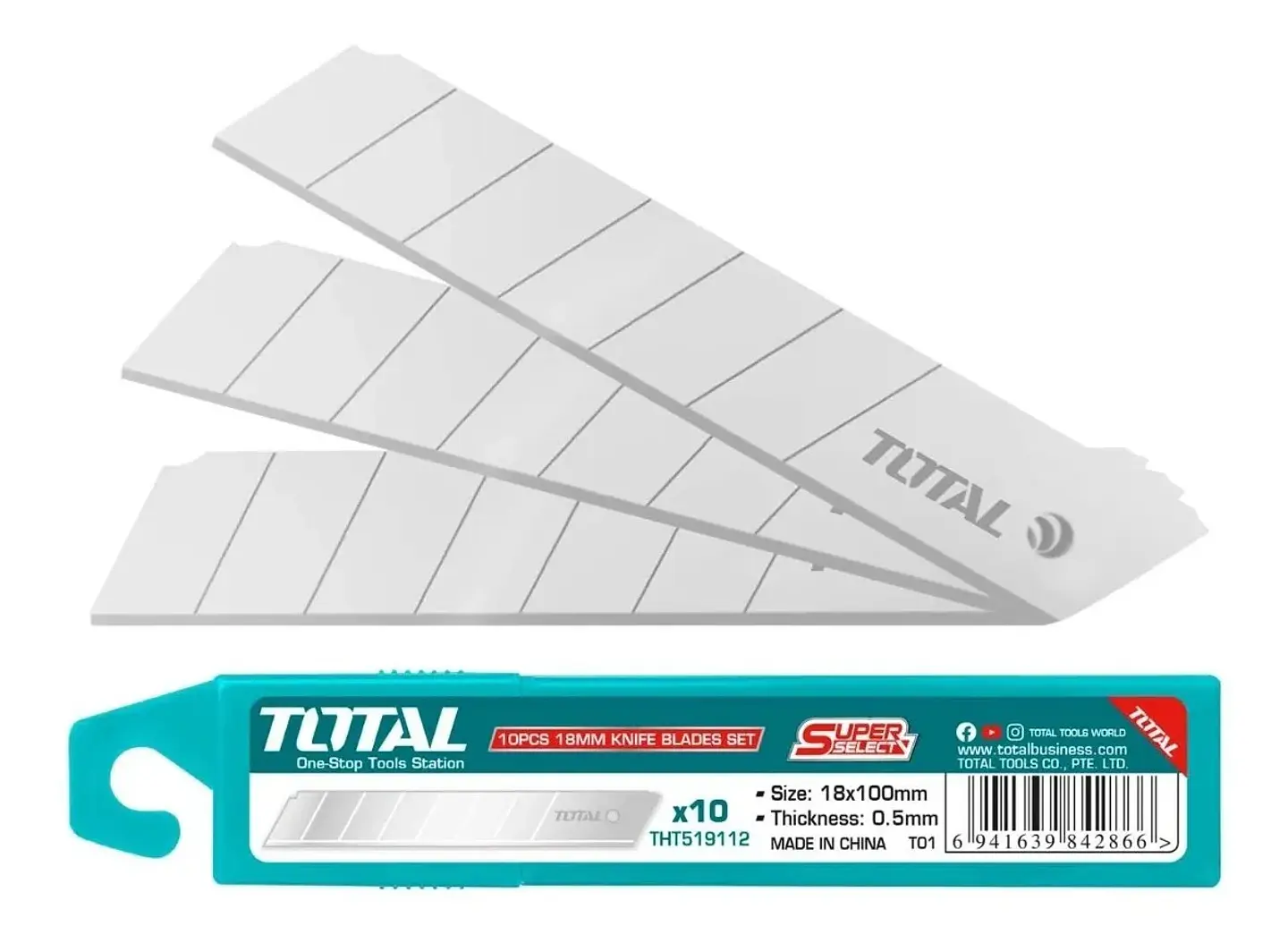 Repuesto Hoja Cuchillo Cartonero Corta Cartón 18mm 10 und Total 1