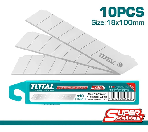 Repuesto Hoja Cuchillo Cartonero Corta Cartón 18mm 10 und Total