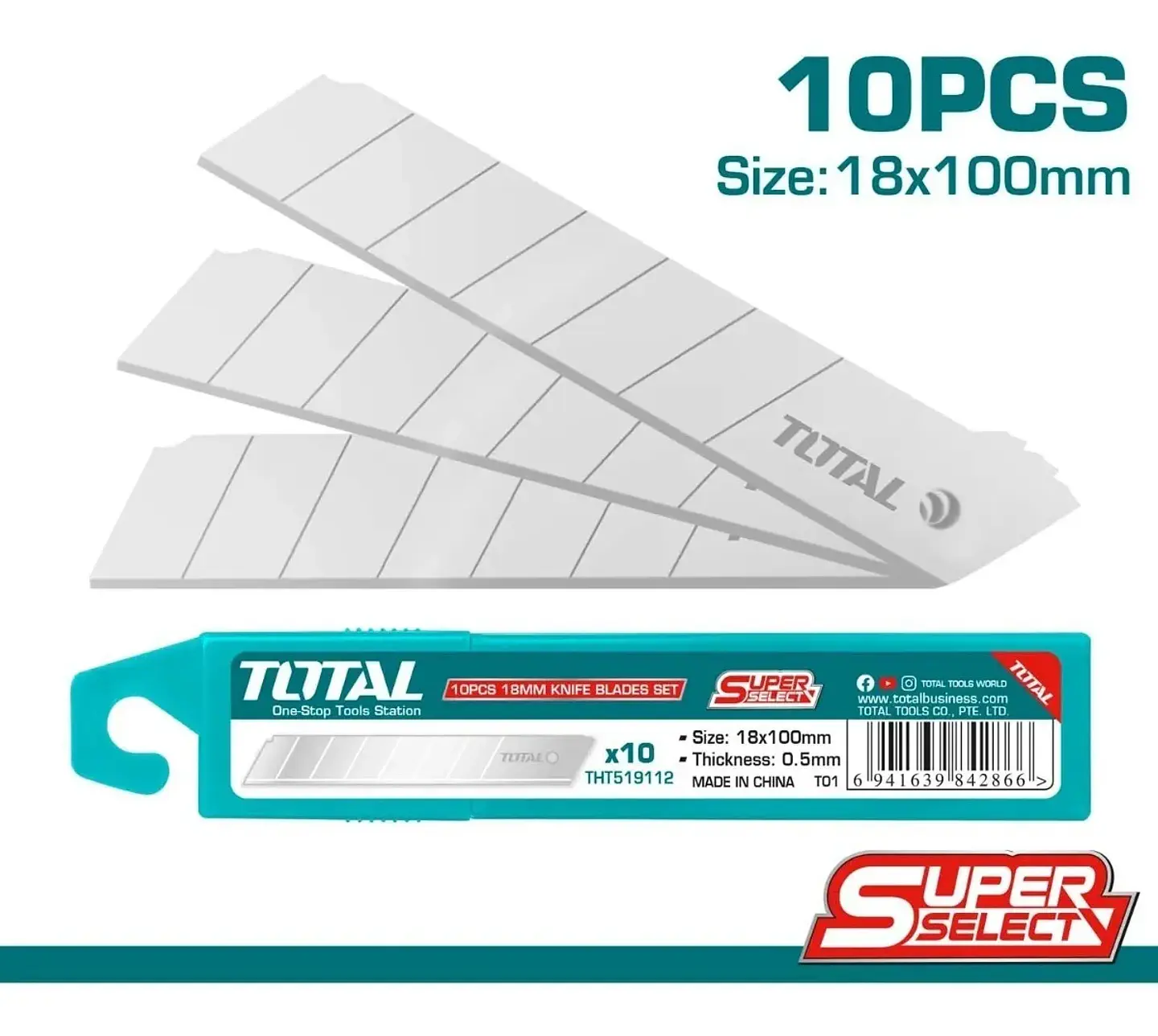 Repuesto Hoja Cuchillo Cartonero Corta Cartón 18mm 10 und Total 2