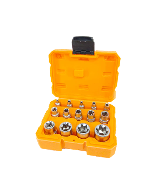 Juego De 24 Piezas De Puntas Torx Star Y Adaptadores De 1/4 Y 1/2 | HOTECHE Para Cinturón De Seguridad