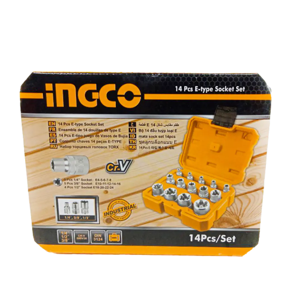 Kit Set Juego Dados Torx Estrella Hembra 14 Pcs Hktets0114 4