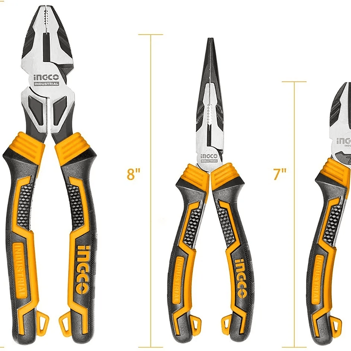 Set Alicates Universal Combinados 3 Piezas Ingco Hkhlps2832 2