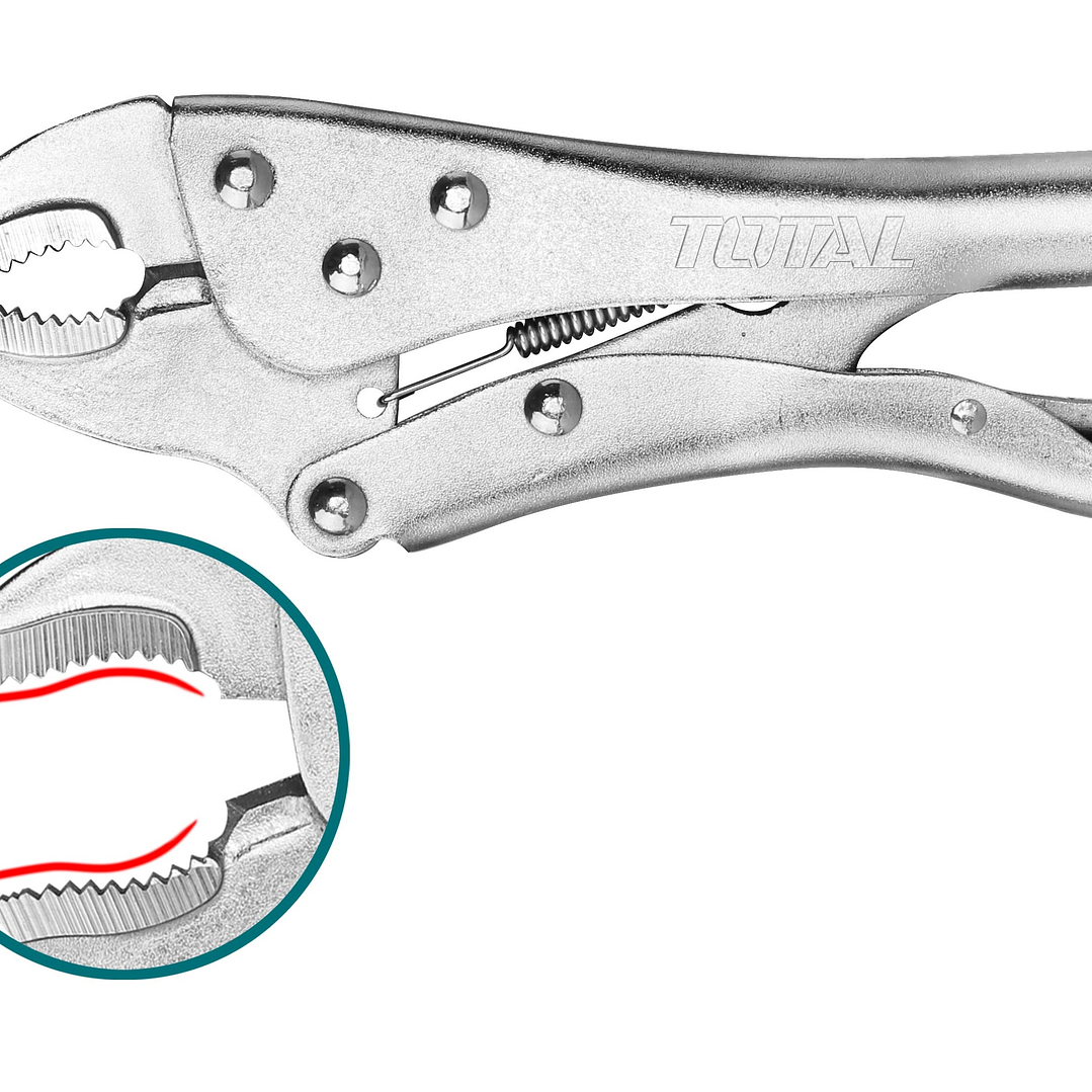 Alicate Caiman De Presion Boca Curva 7 PuLG Total Tht190703 2