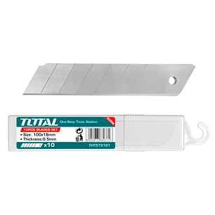 10x Repuesto Hoja Cuchillo Cartonero Corta Cartón 18mm Total