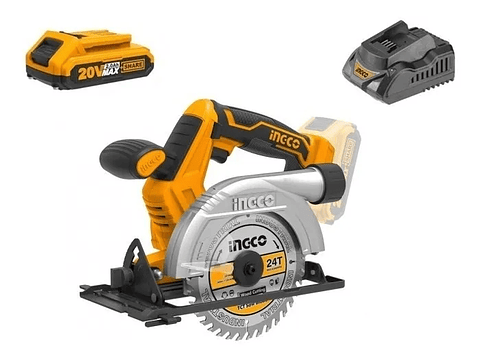 Sierra Circular Inalámbrica 20v + Bat + Carg Ingco Csli1401