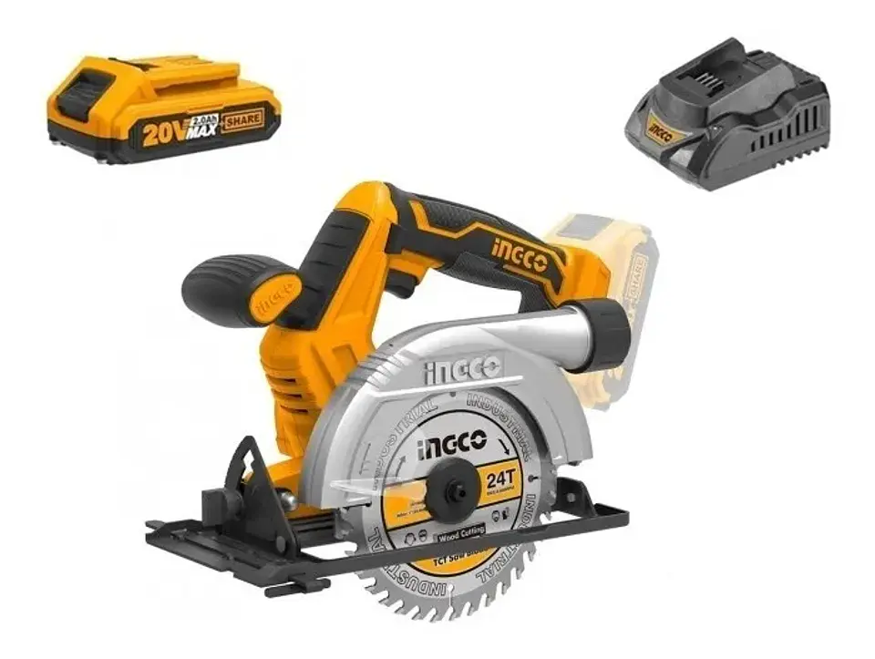 Sierra Circular Inalámbrica 20v + Bat + Carg Ingco Csli1401 1