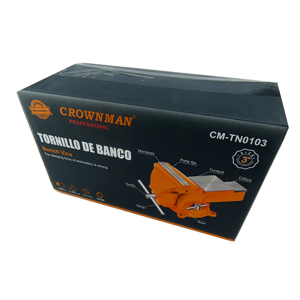 Tornillo De Banco Mecanico Base Giratoria 3 Pulgada Crownman 3