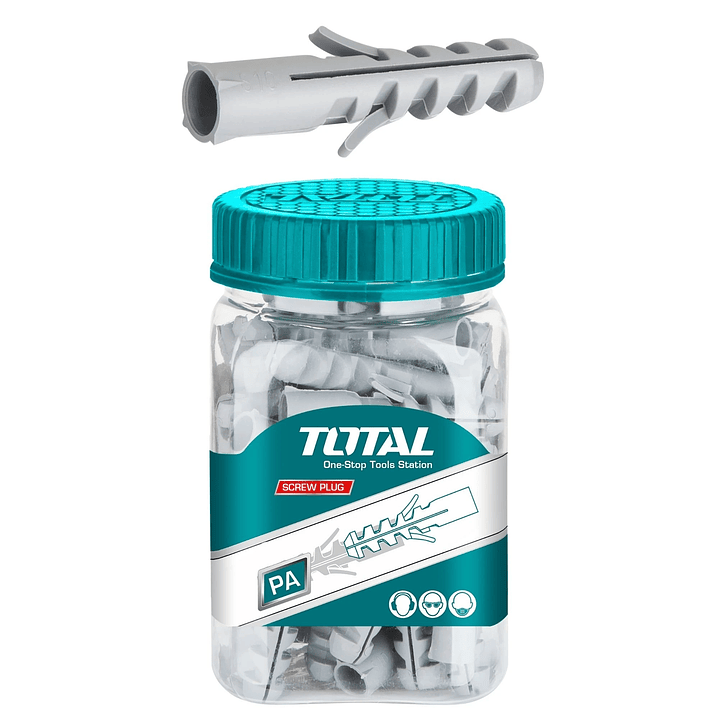 Tarugo Nylon 6mm Plástico Con Tope Bolsa 200 Unidades Total 1