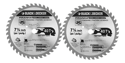 Pack 2 Discos Sierra Circular 7 1/4 40 Dientes Black+decker