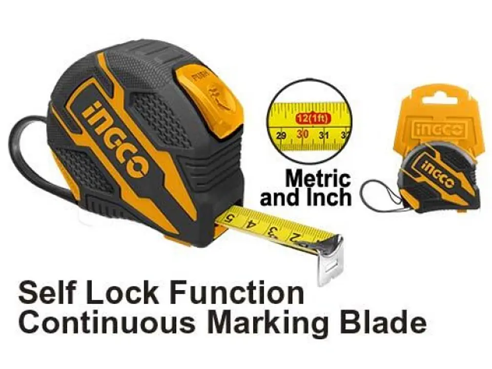 Cinta Huincha De Medir Metrica De Acero 5m Ingco Hsmt08519 2