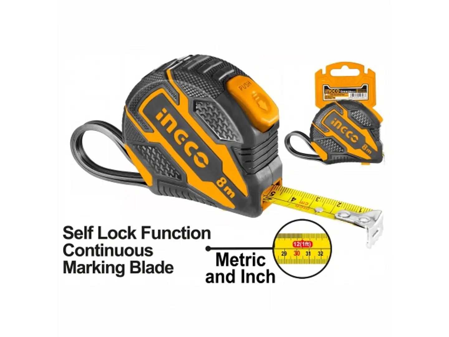  Cinta Huincha De Medir Metrica De Acero 8m Ingco Hsmt08825 2